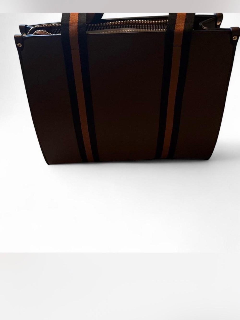 Women Brown & Black Striped Tote Bag